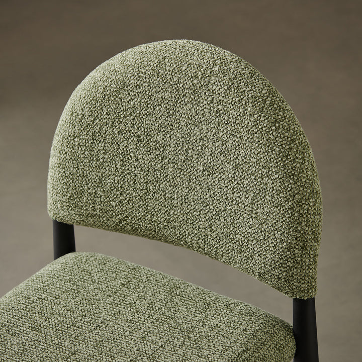 Hayley Upholstered Fabric Counter Stools Set of 2 in Black Leaf