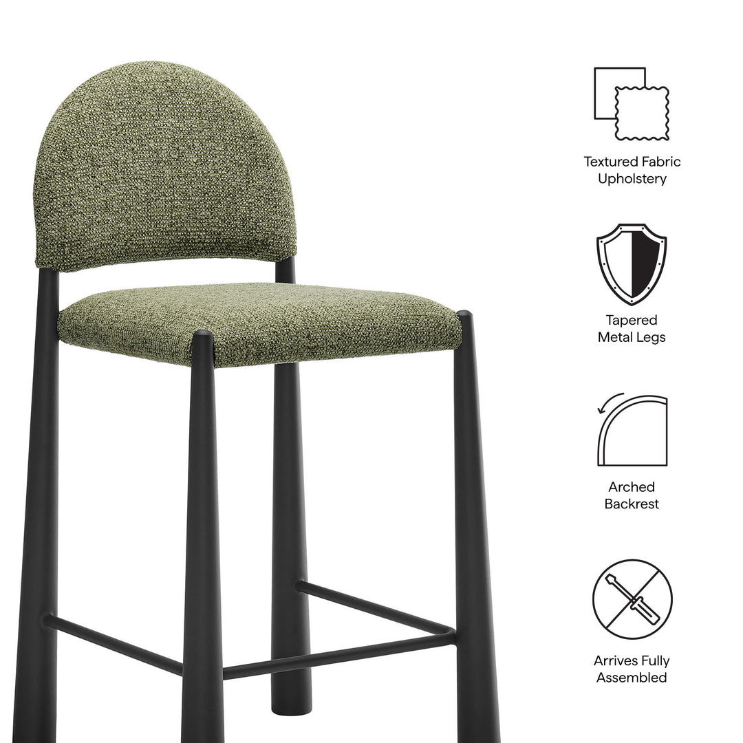 Hayley Upholstered Fabric Counter Stools Set of 2 in Black Leaf