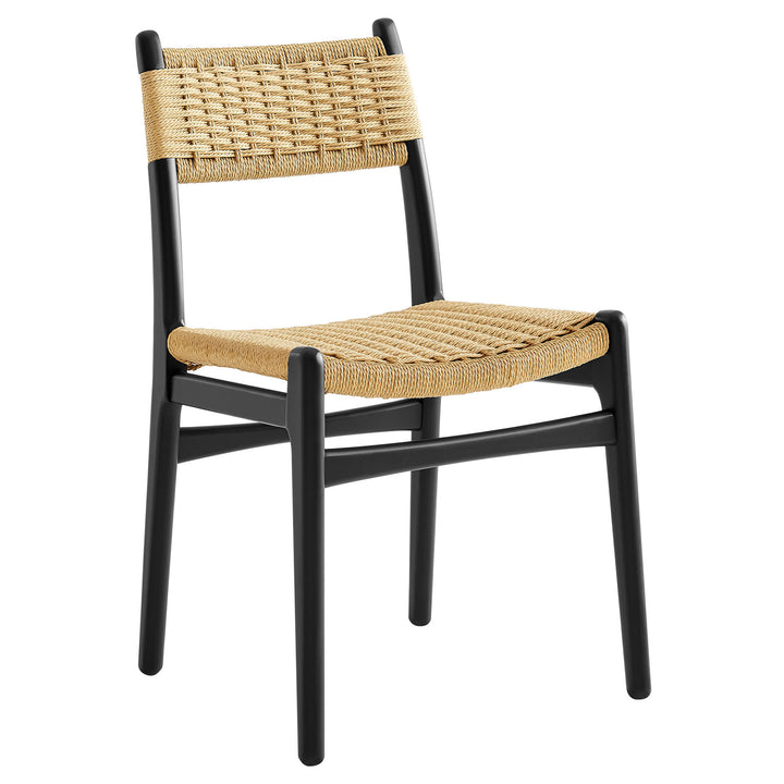 Wynn Rope and Wood Dining Side Chair in Black Natural