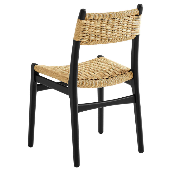 Wynn Rope and Wood Dining Side Chair in Black Natural