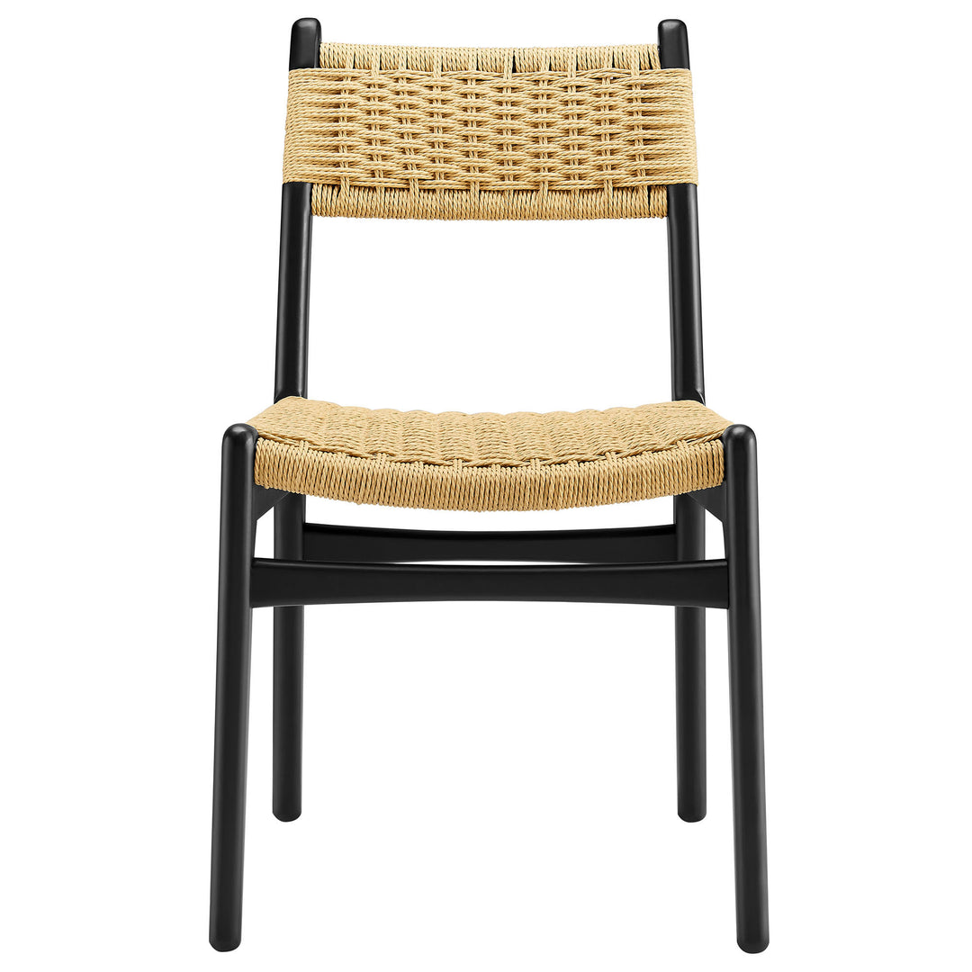 Wynn Rope and Wood Dining Side Chair in Black Natural