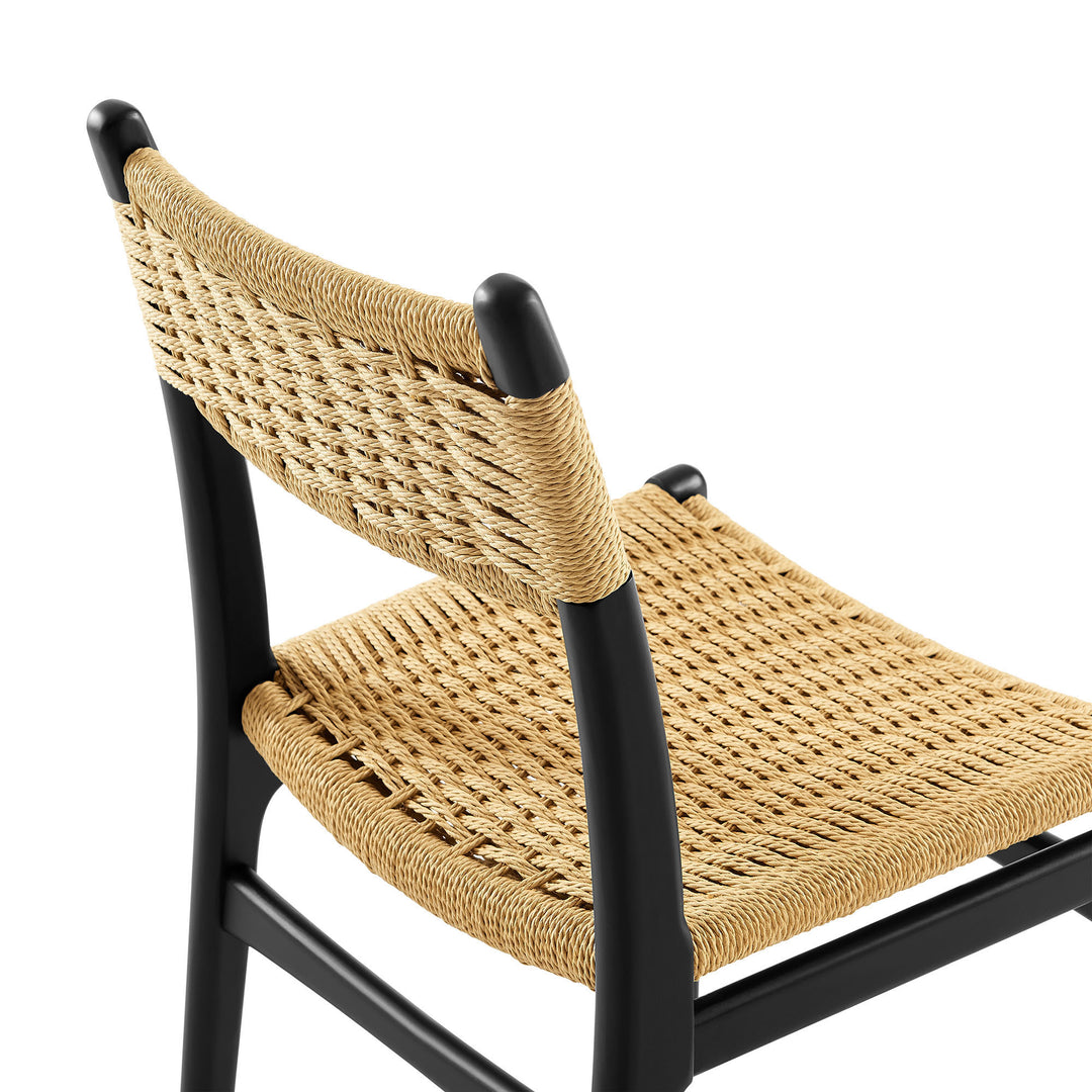 Wynn Rope and Wood Dining Side Chair in Black Natural