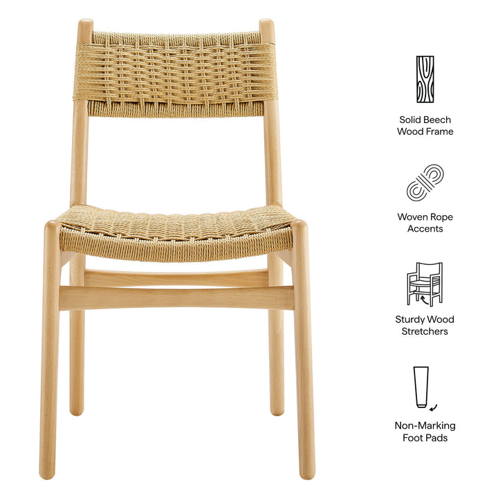 Wynn Rope and Wood Dining Side Chair in Natural