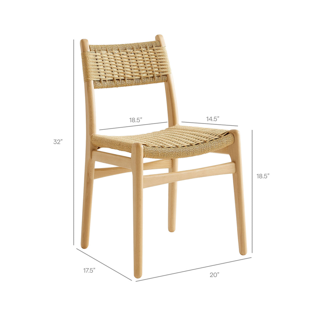 Wynn Rope and Wood Dining Side Chair in Natural