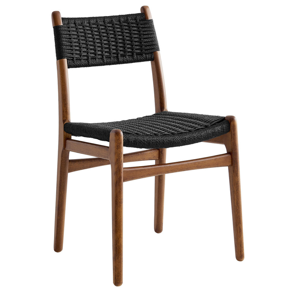 Wynn Rope and Wood Dining Side Chair in Walnut Black