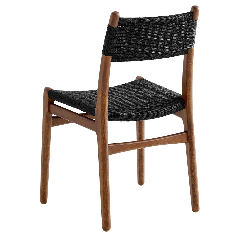 Wynn Rope and Wood Dining Side Chair in Walnut Black