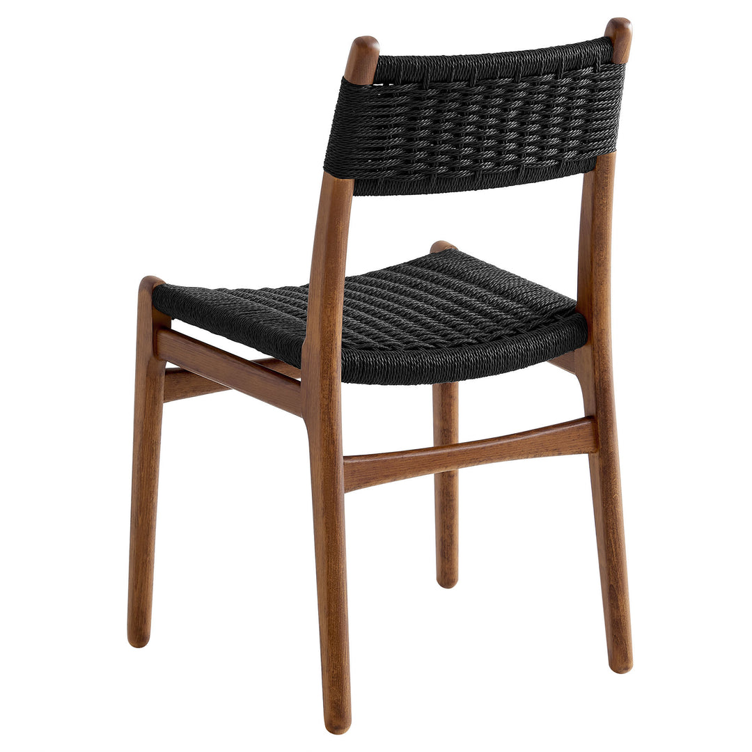 Wynn Rope and Wood Dining Side Chair in Walnut Black