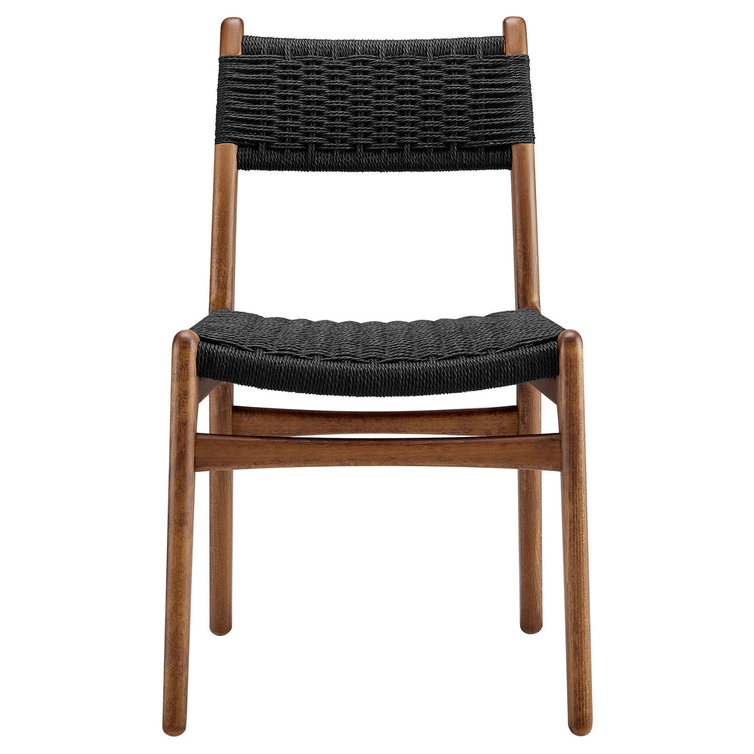 Wynn Rope and Wood Dining Side Chair in Walnut Black