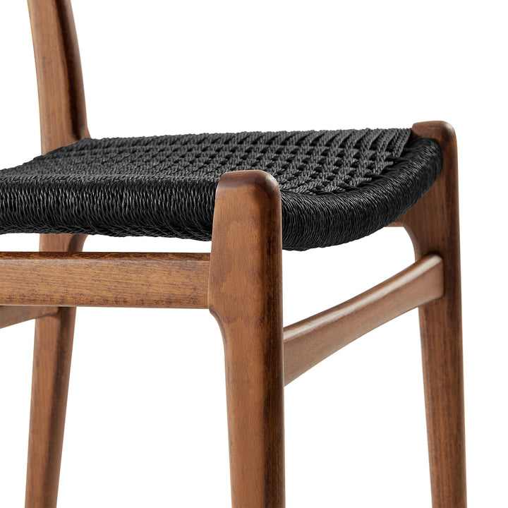Wynn Rope and Wood Dining Side Chair in Walnut Black