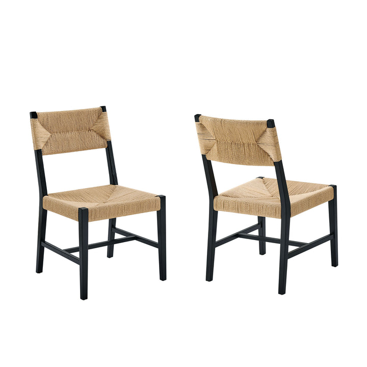 Bodie Wood Dining Chair Set of 2 in Black Natural