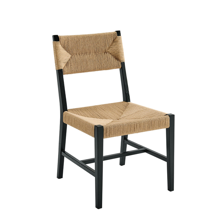 Bodie Wood Dining Chair Set of 2 in Black Natural