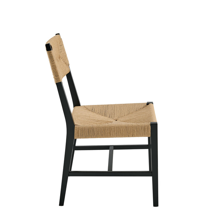 Bodie Wood Dining Chair Set of 2 in Black Natural