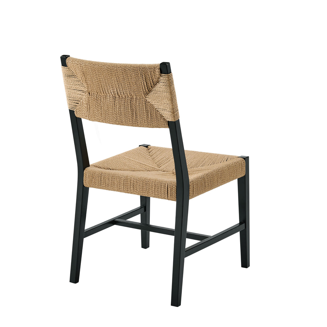 Bodie Wood Dining Chair Set of 2 in Black Natural