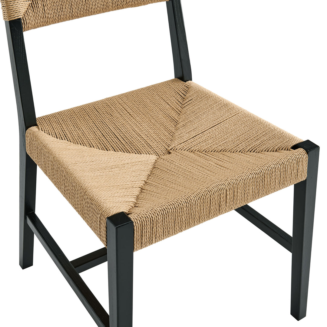 Bodie Wood Dining Chair Set of 2 in Black Natural