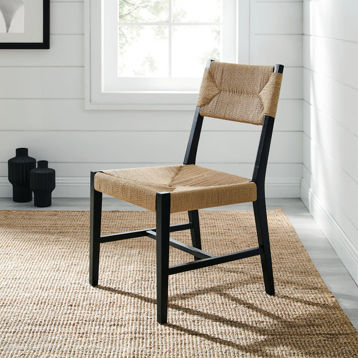 Bodie Wood Dining Chair Set of 2 in Black Natural