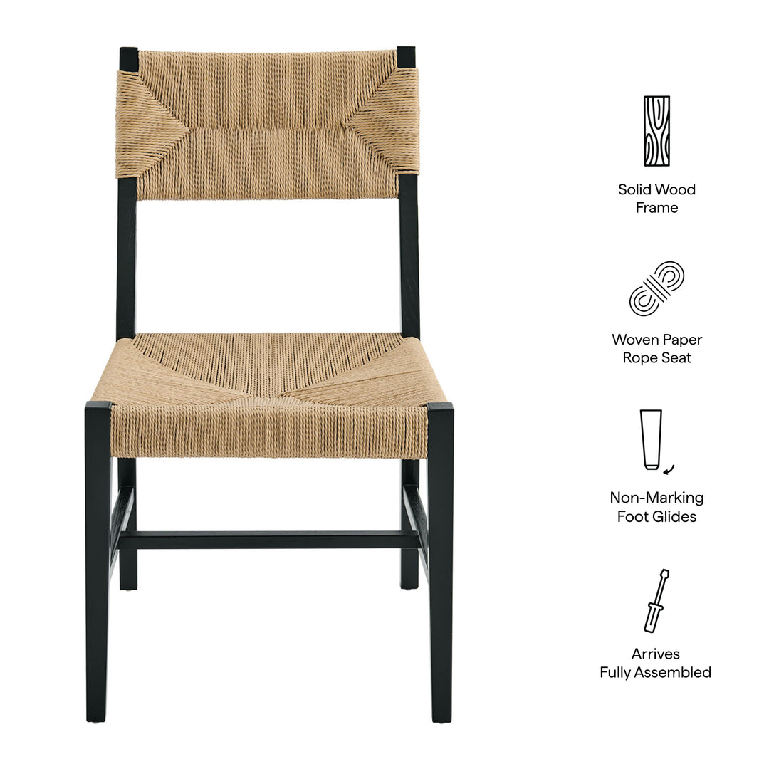 Bodie Wood Dining Chair Set of 2 in Black Natural