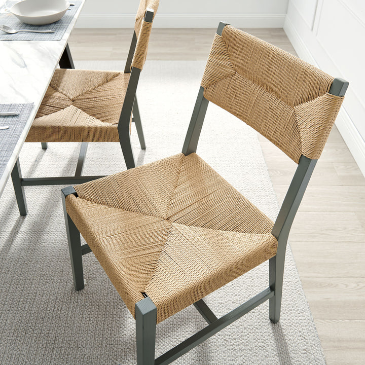 Bodie Wood Dining Chair Set of 2 in Light Gray Natural