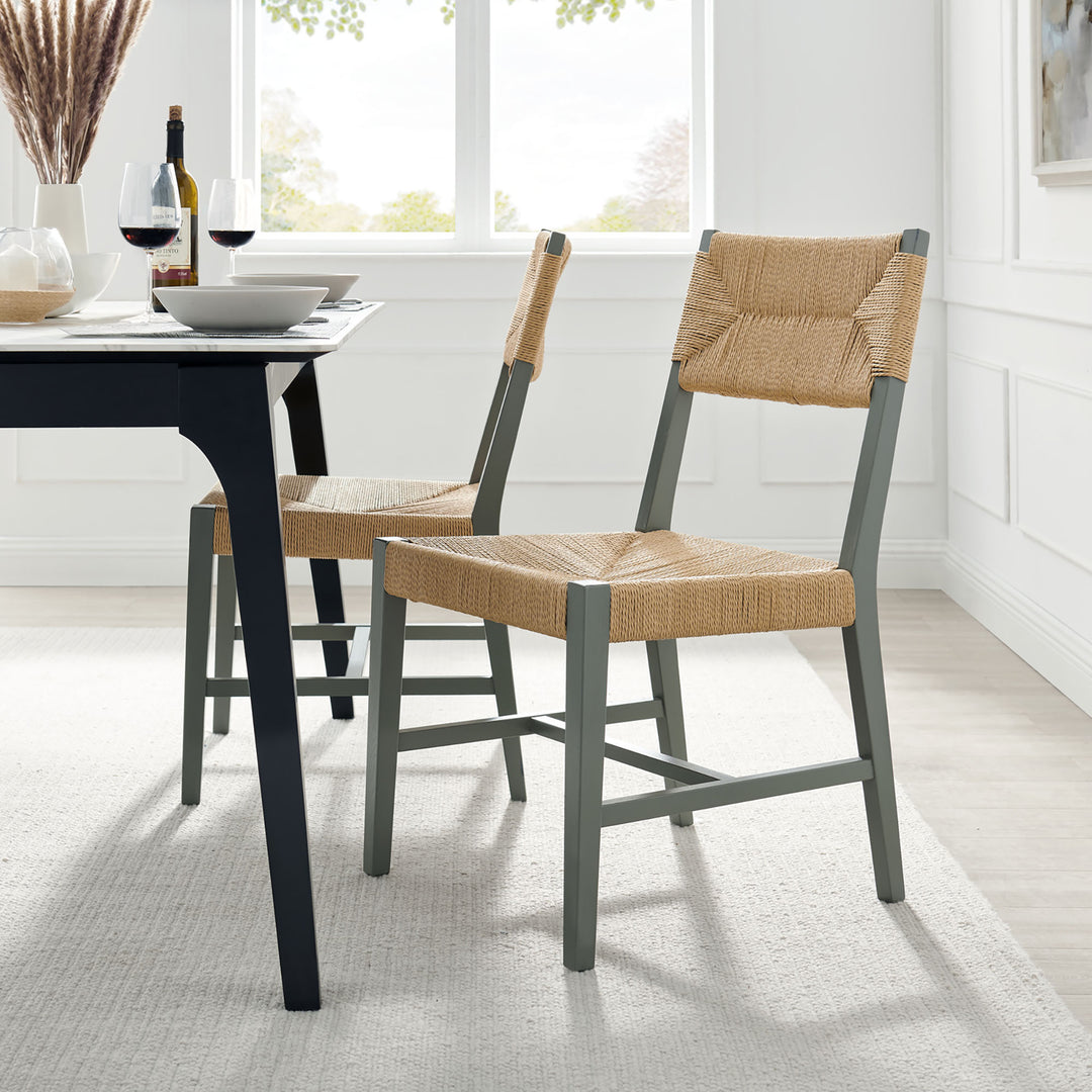 Bodie Wood Dining Chair Set of 2 in Light Gray Natural