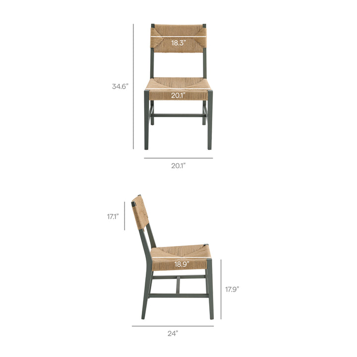 Bodie Wood Dining Chair Set of 2 in Light Gray Natural