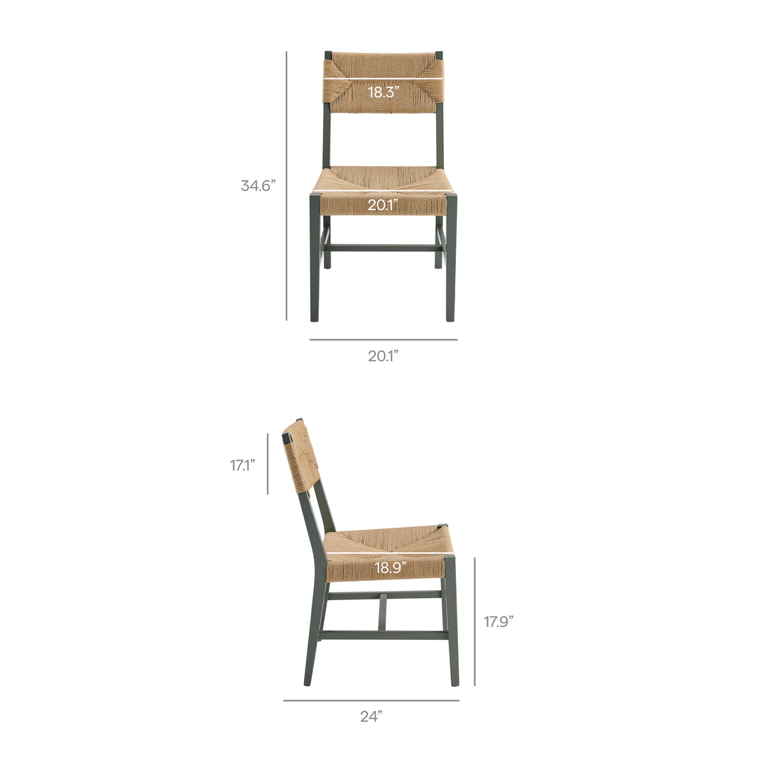 Bodie Wood Dining Chair Set of 2 in Light Gray Natural