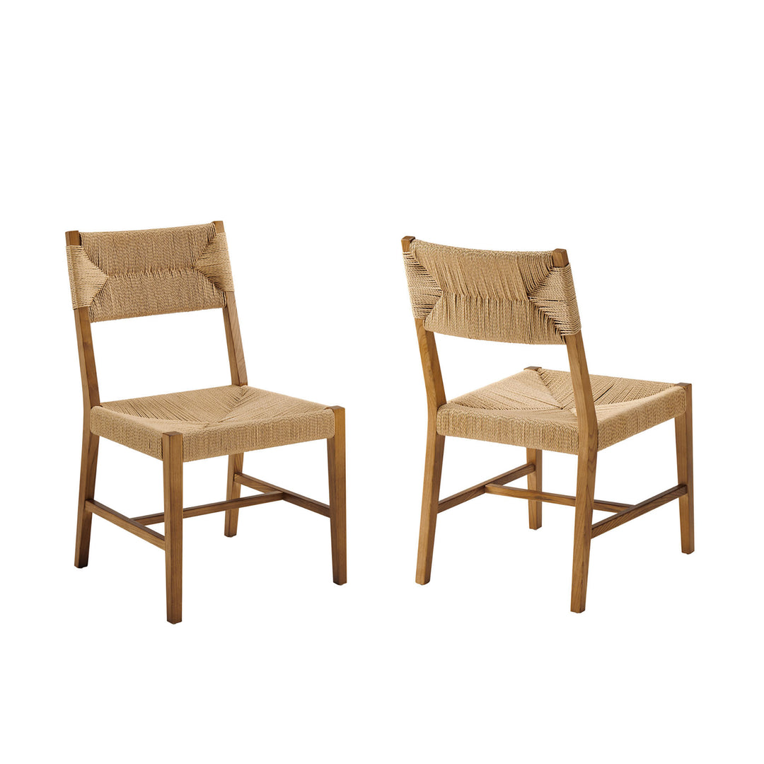 Bodie Wood Dining Chair Set of 2 in Natural Natural