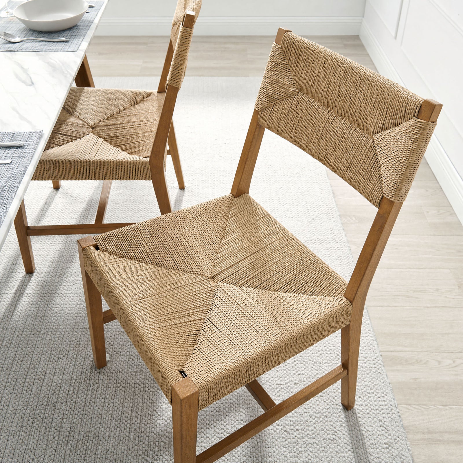 Bodie Wood Dining Chair Set of 2 in Natural Natural