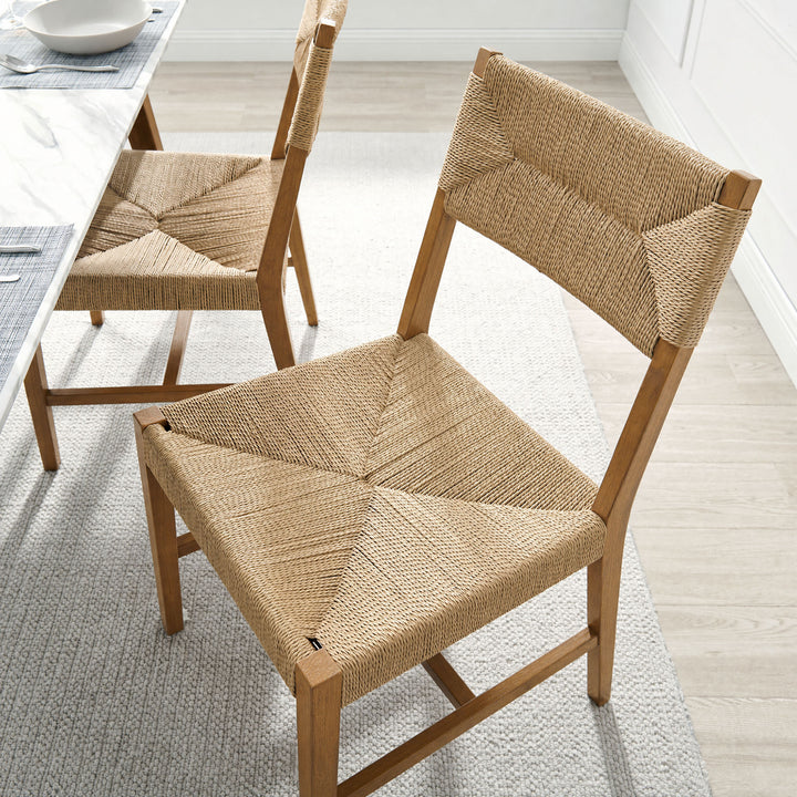 Bodie Wood Dining Chair Set of 2 in Natural Natural