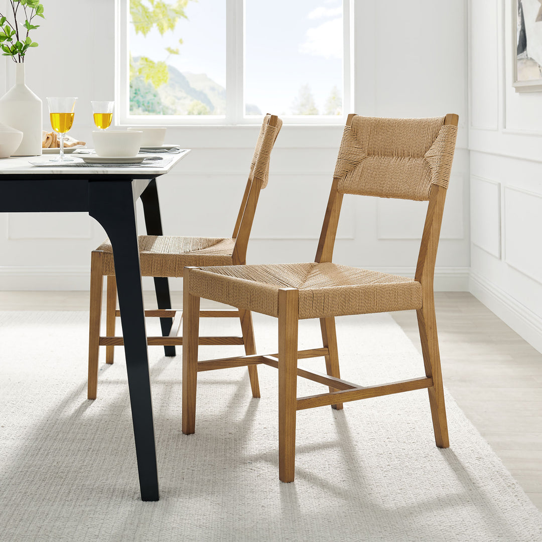 Bodie Wood Dining Chair Set of 2 in Natural Natural