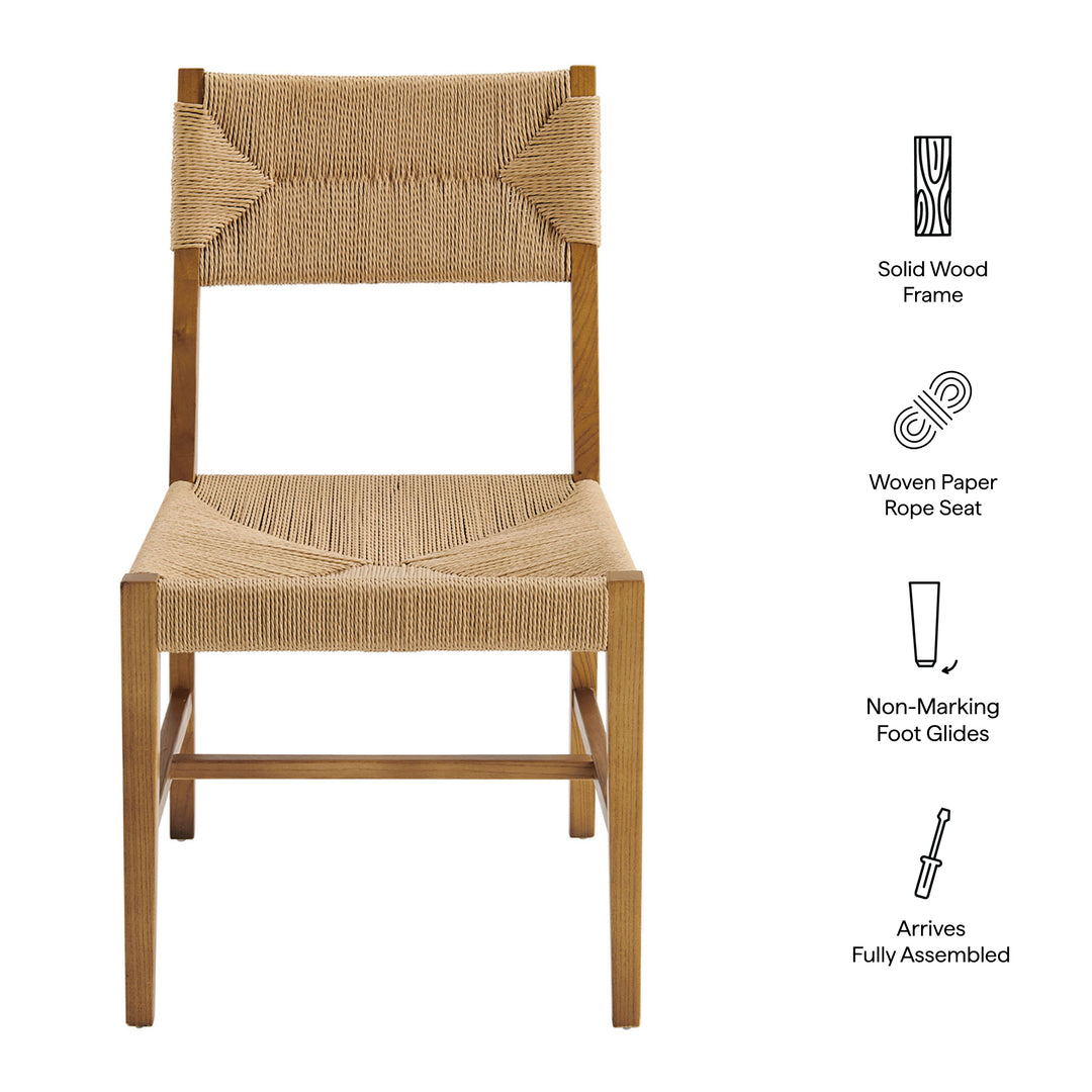 Bodie Wood Dining Chair Set of 2 in Natural Natural
