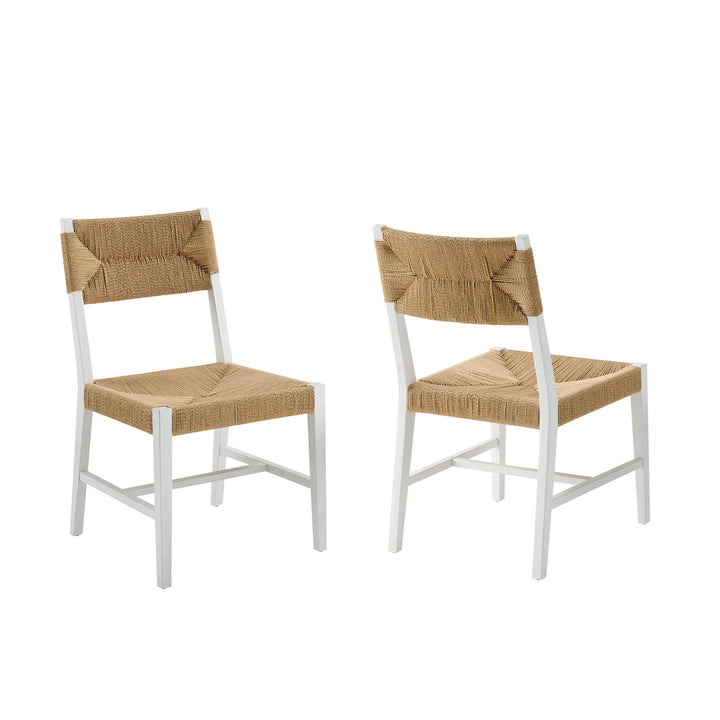 Bodie Wood Dining Chair Set of 2 in White Natural