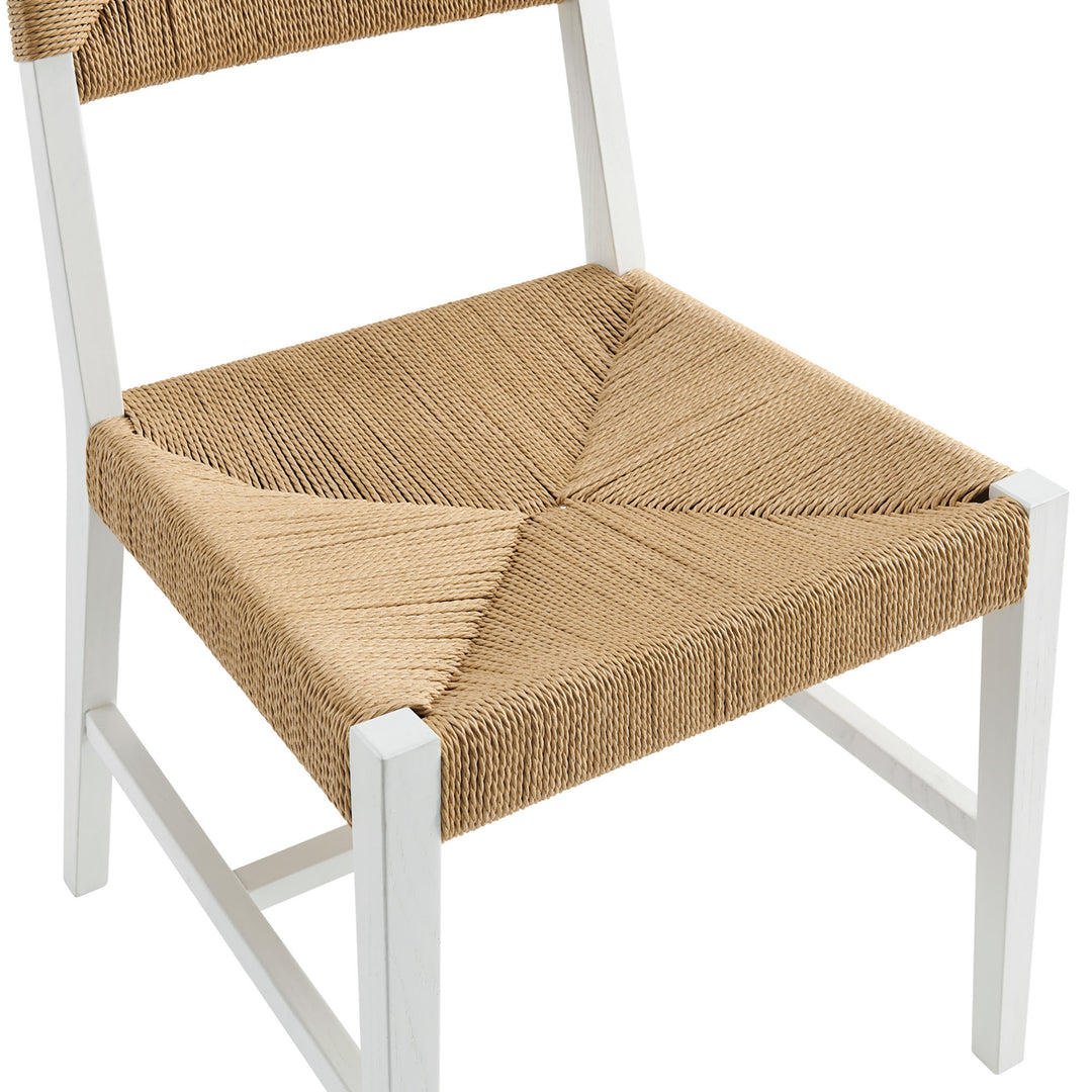 Bodie Wood Dining Chair Set of 2 in White Natural