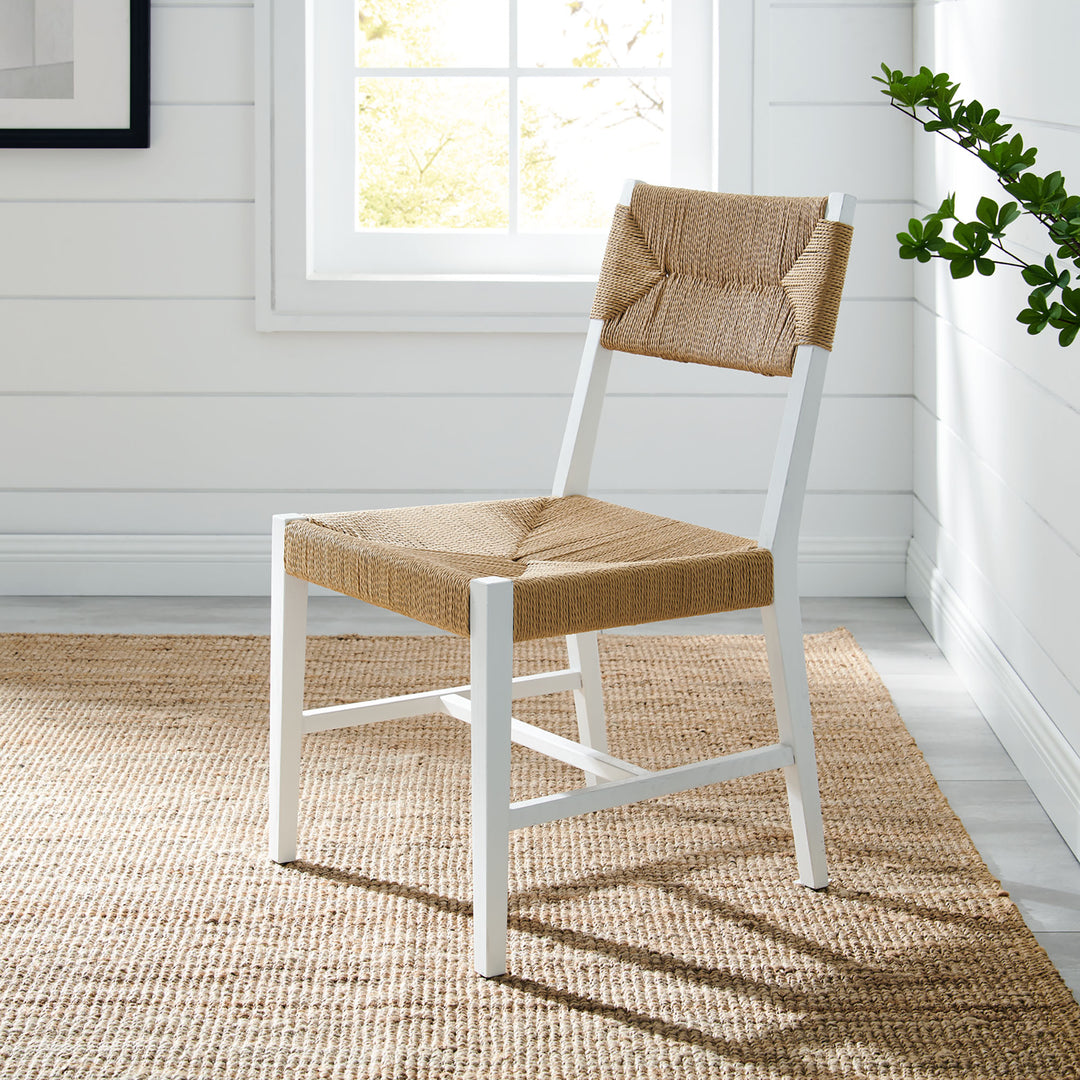 Bodie Wood Dining Chair Set of 2 in White Natural