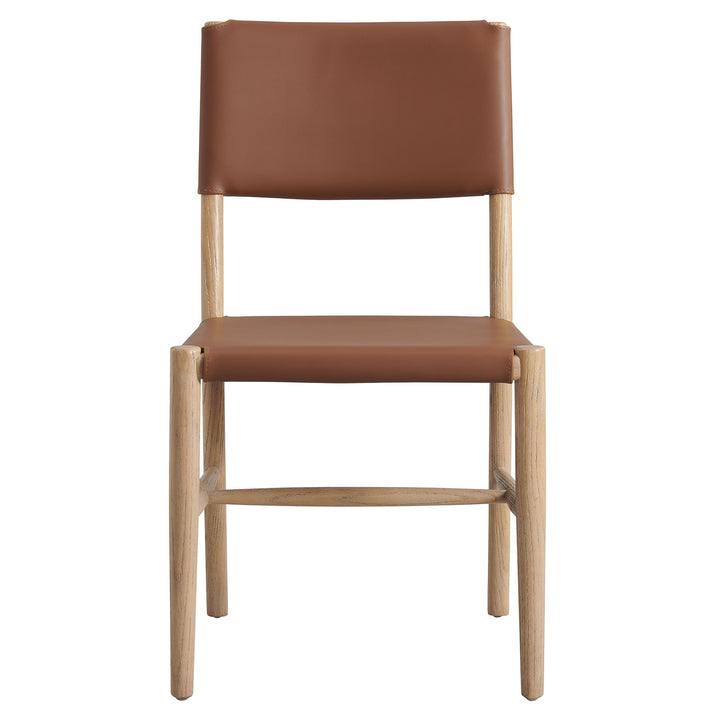 Dover Wood Vegan Leather Dining Side Chair in Natural