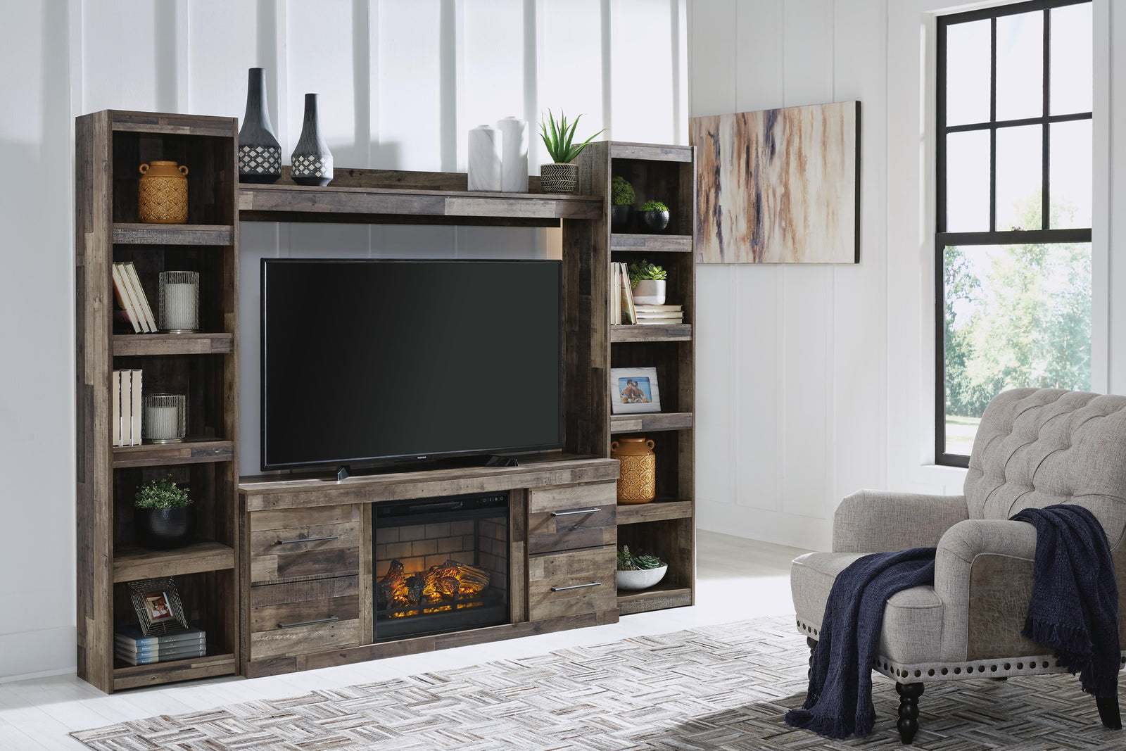 Derekson 4-Piece Entertainment Center - Dark Gray (2)