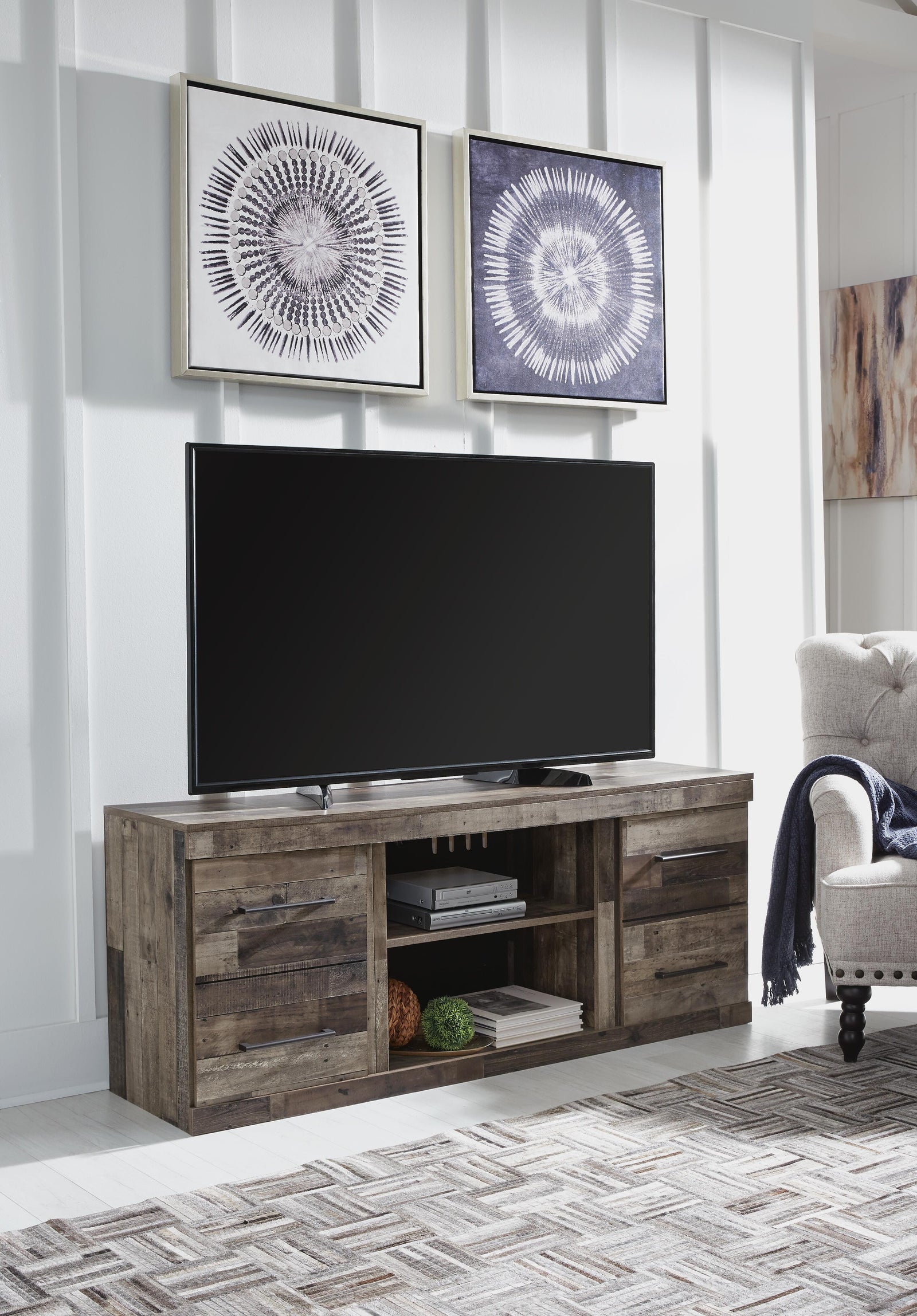 Derekson 60" TV Stand - Dark Gray (2)