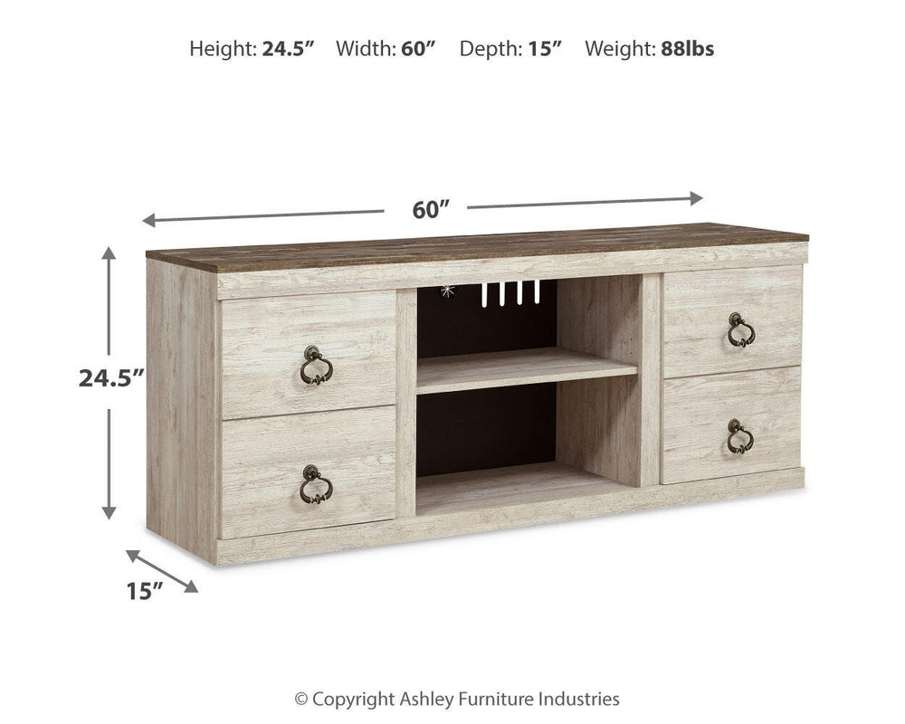 Willowton 60" TV Stand - Light Brown (8)