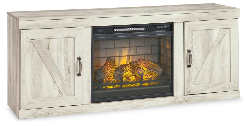Bellaby 4-Piece Entertainment Center with Electric Fireplace - Beige (3)