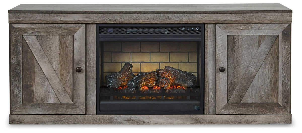 Wynnlow TV Stand with Electric Fireplace - Gray (2)