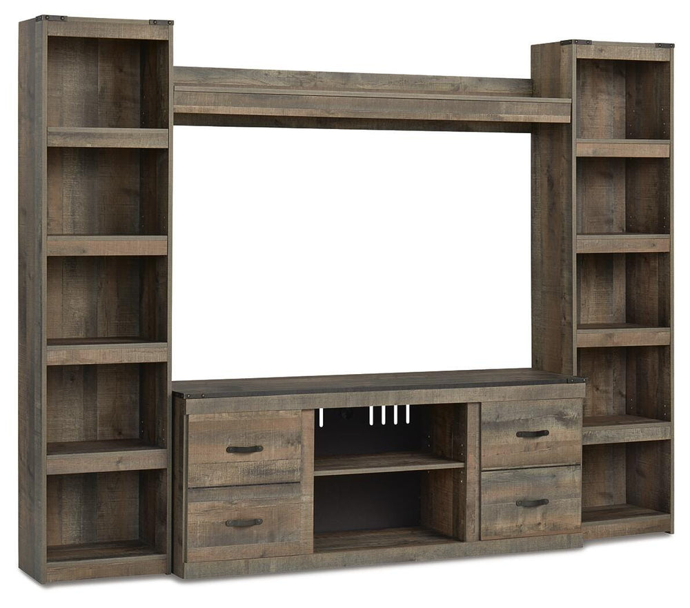 Trinell 4-Piece Entertainment Center - Dark Brown (1)