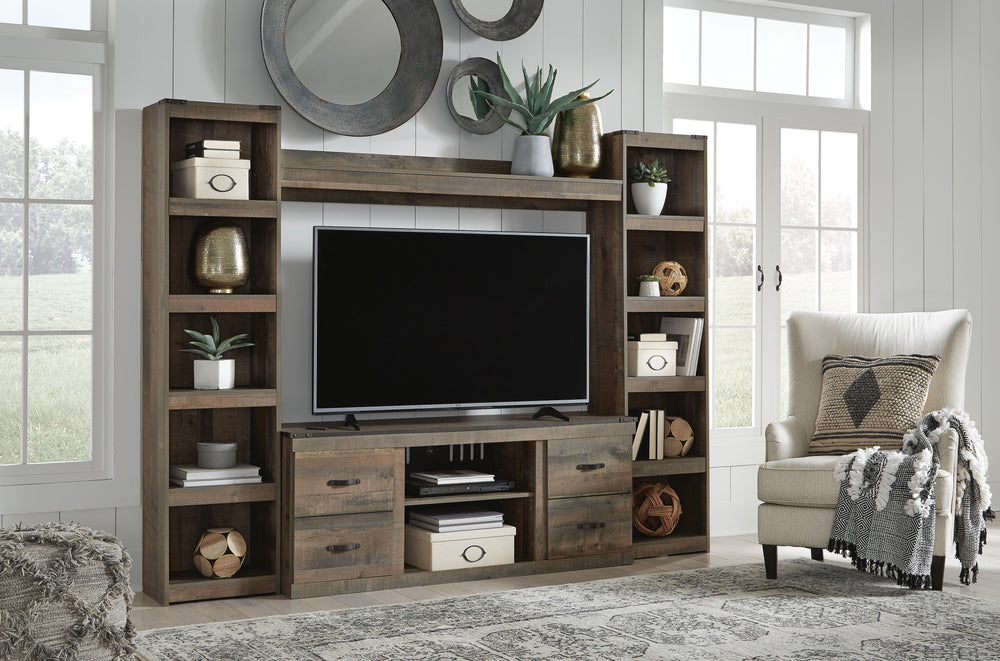 Trinell 4-Piece Entertainment Center - Dark Brown (2)