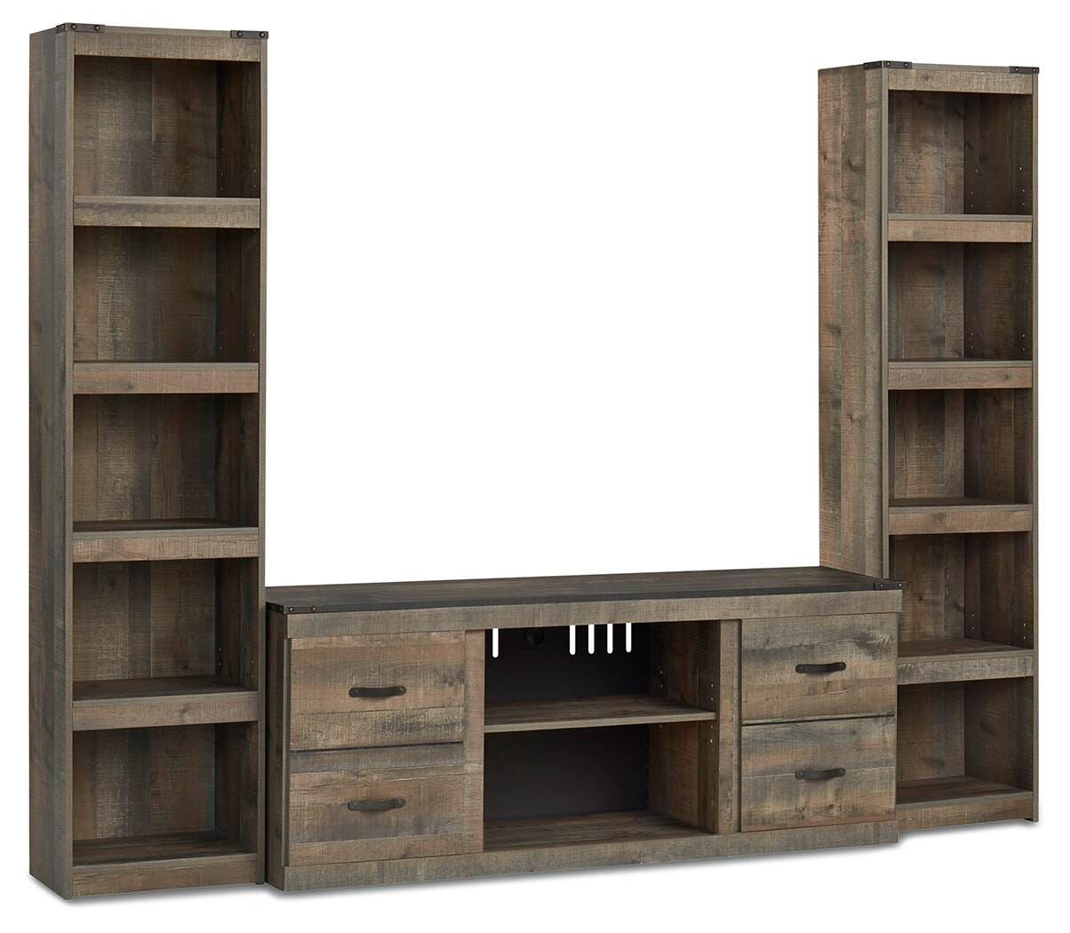 Trinell 3-Piece Entertainment Center - Dark Brown (1)