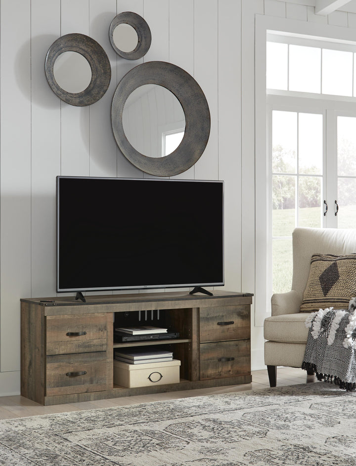 Trinell 60" TV Stand - Dark Brown (2)