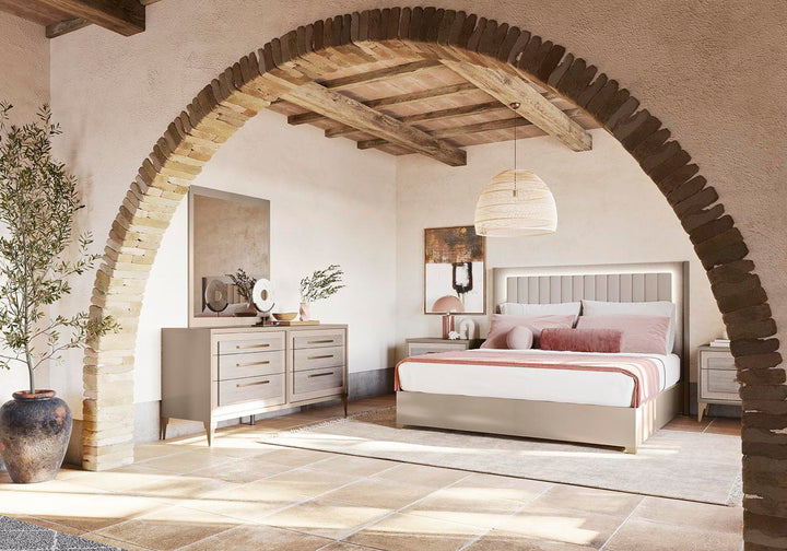 ALF Italia Ellen nightstand in beige and whitened oak