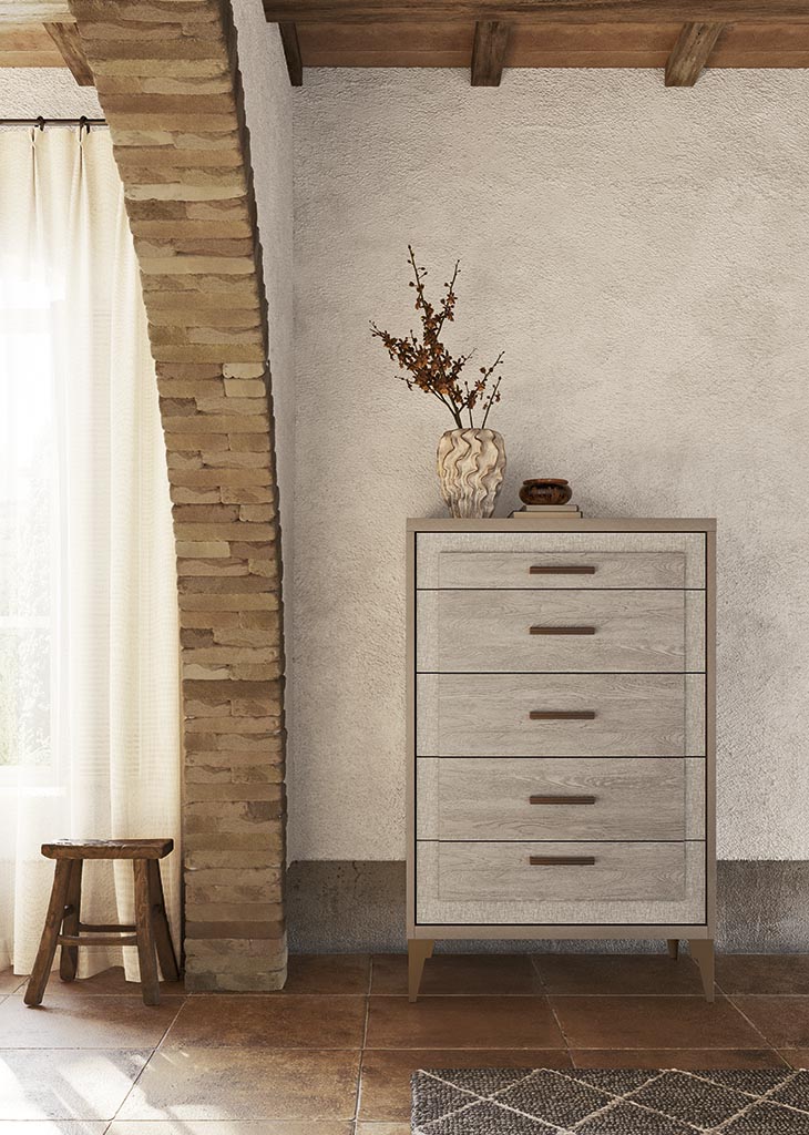 ALF Italia Ellen dresser in beige and whitened oak