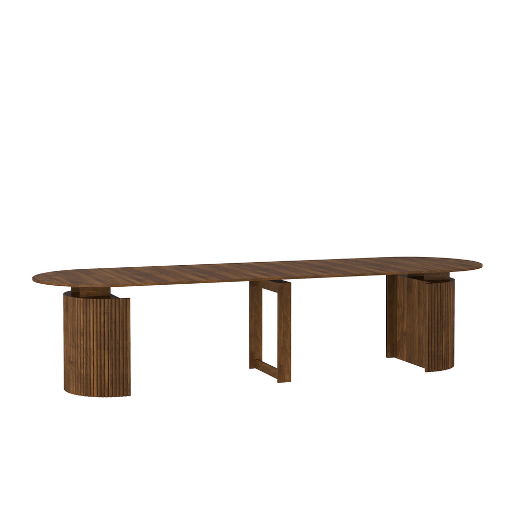 Extendable Foldable Wood Dining Table, Rectangle, Seats Up to 10