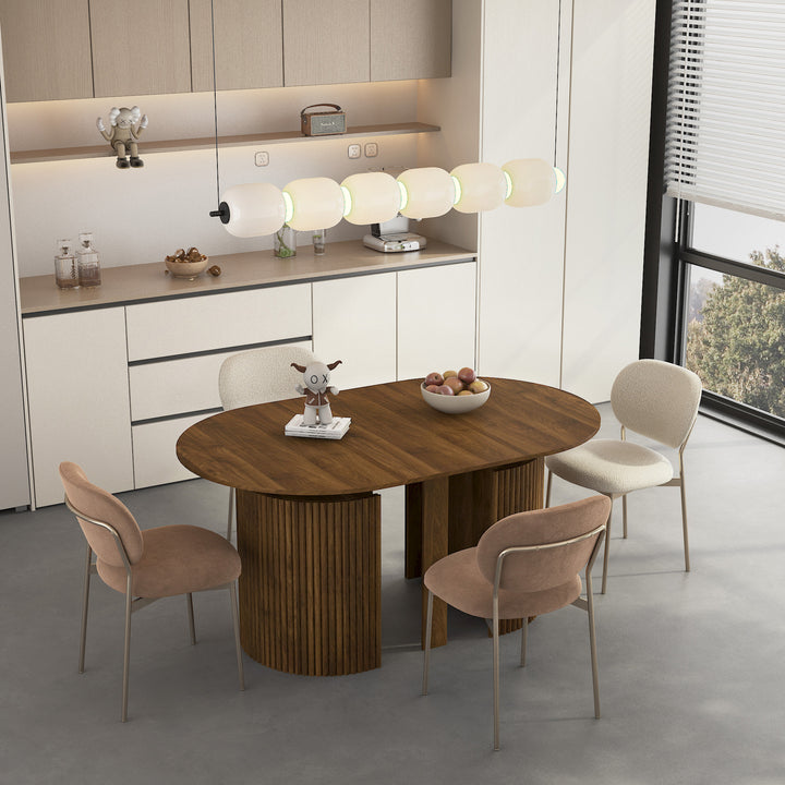 Extendable Foldable Wood Dining Table, Rectangle, Seats Up to 10
