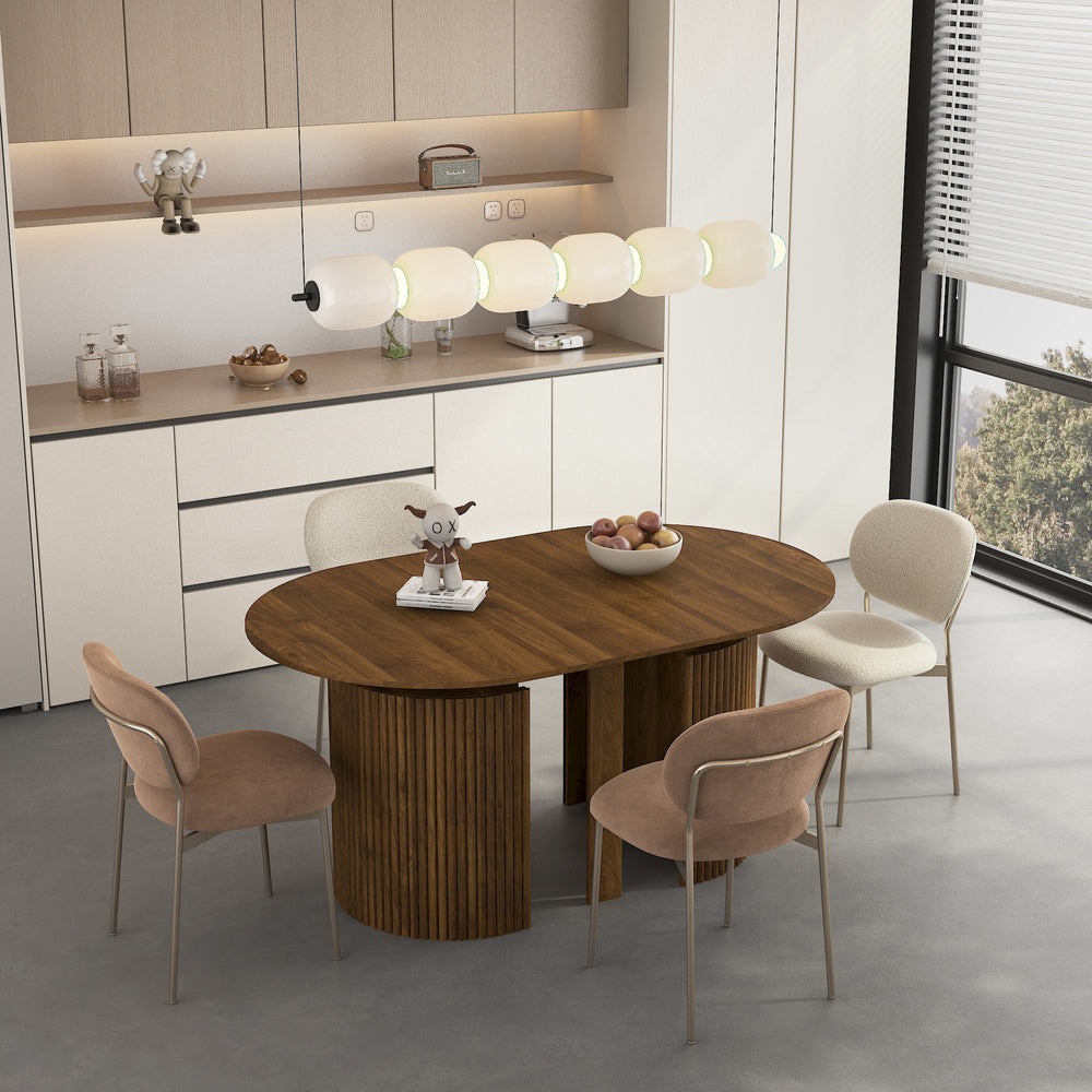 Extendable Foldable Wood Dining Table, Rectangle, Seats Up to 10