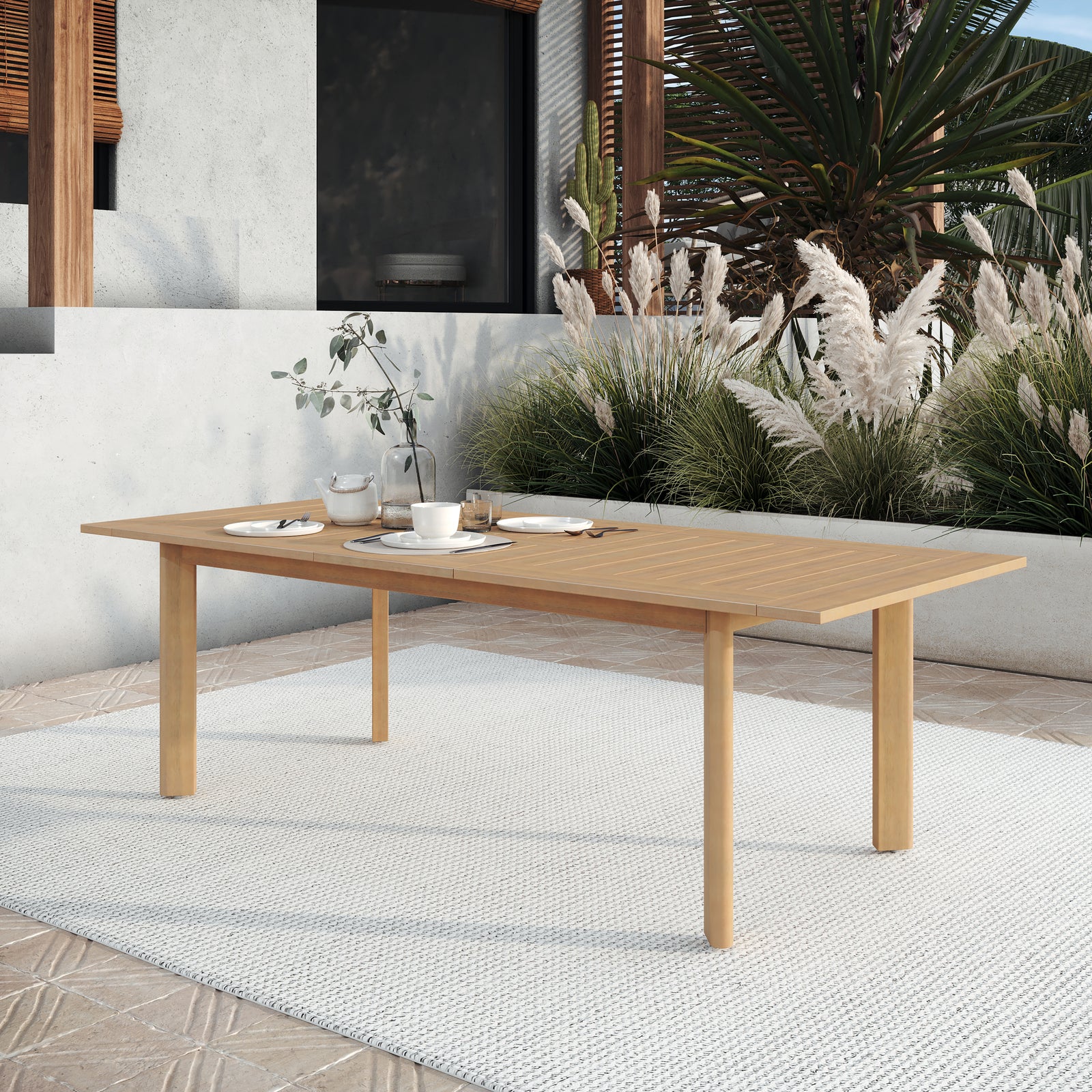 Wesley Patio Dining Table W/self Storing Leaf