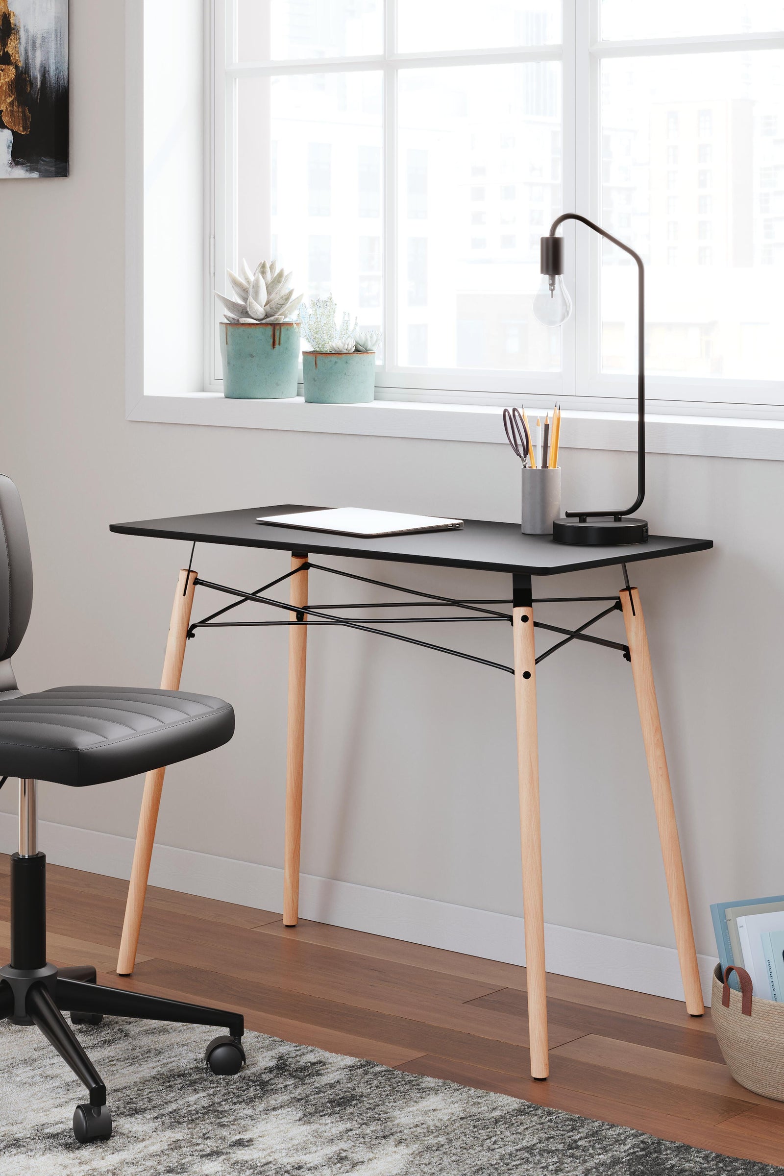 Jaspeni Home Office Desk - Black (2)