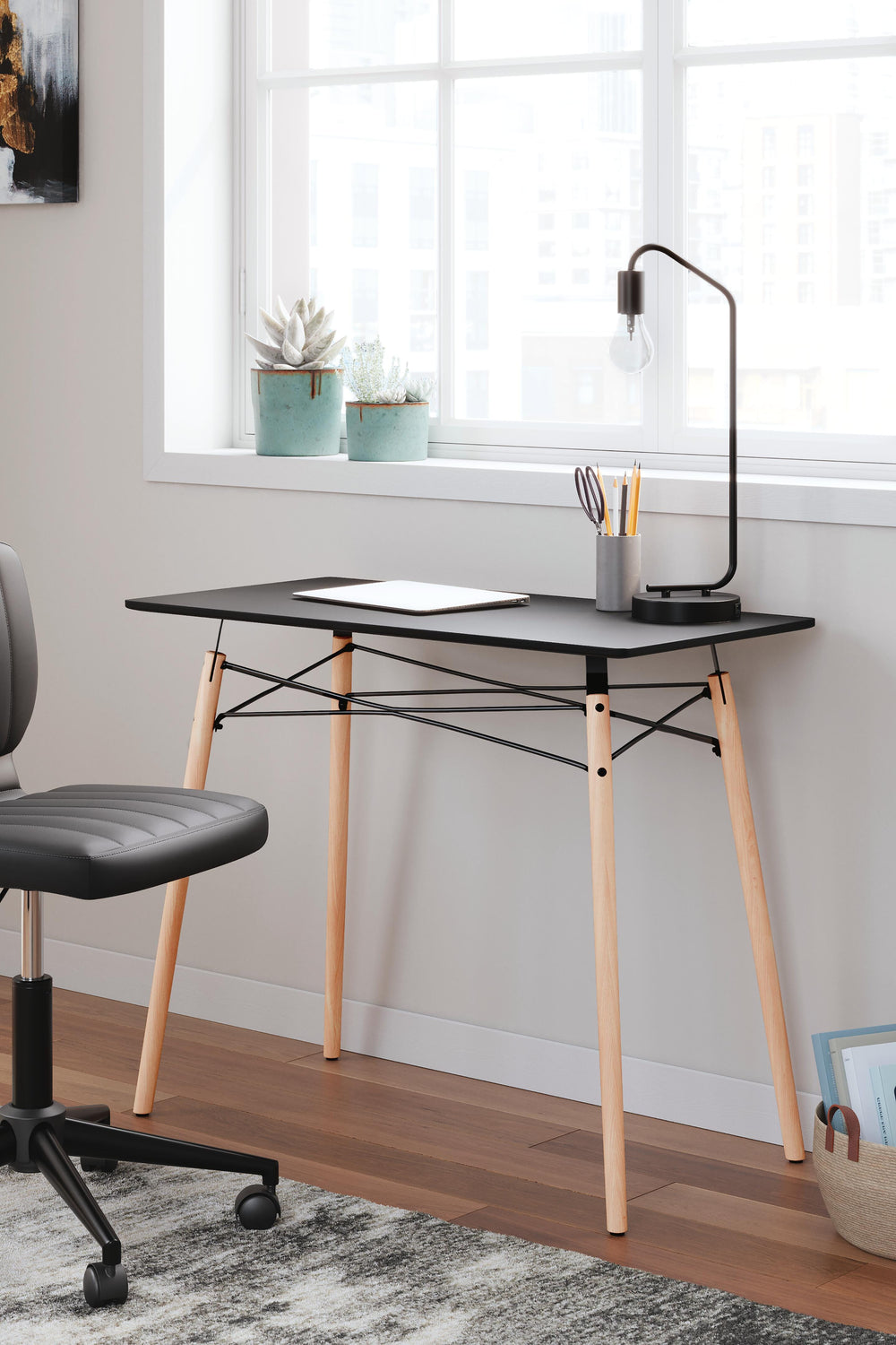 Jaspeni Home Office Desk - Black (2)